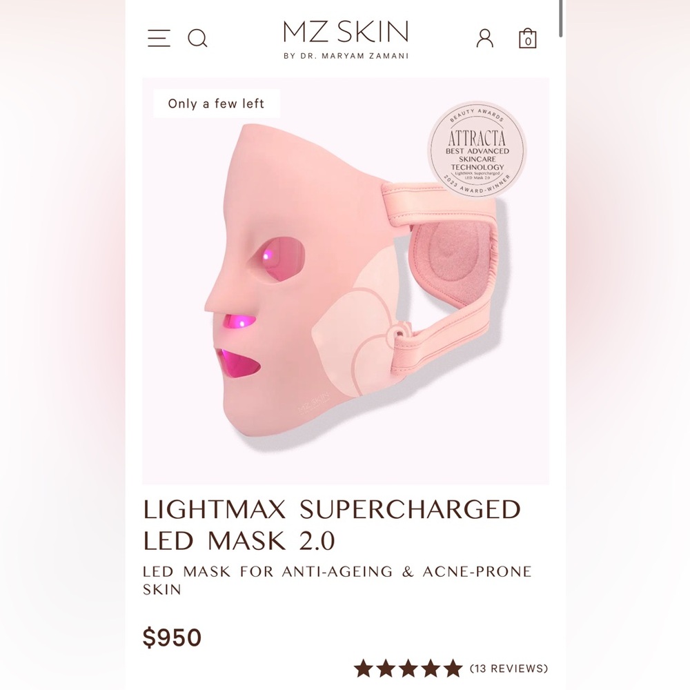 SEALED in box MZ Skin LightMax Supercharged LED Mask 2.0- NIB.